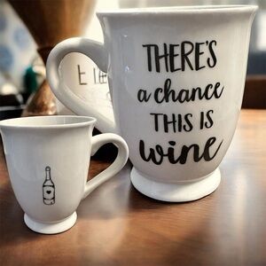 Mud Pie White Wine-Themed Mug Set